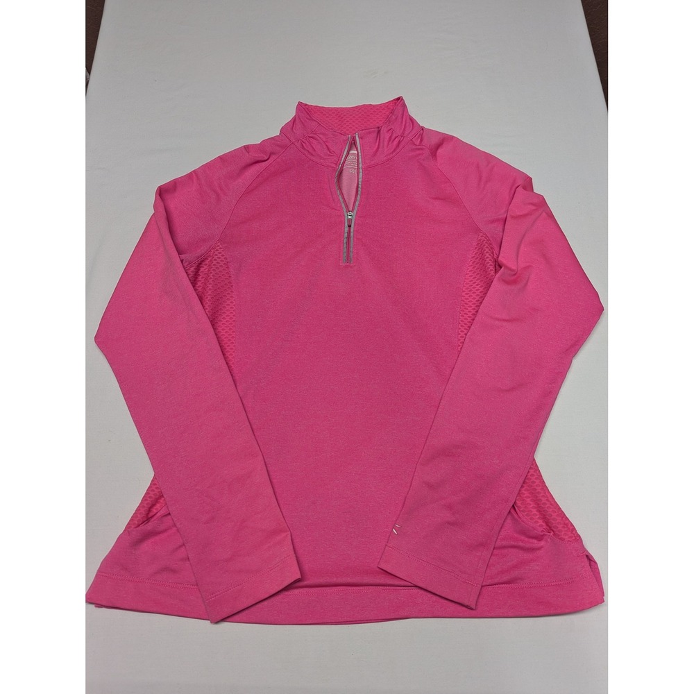 Slazenger Golf Womens Pink Heather Quarter Zip Pullover Mesh Side Panels Size M